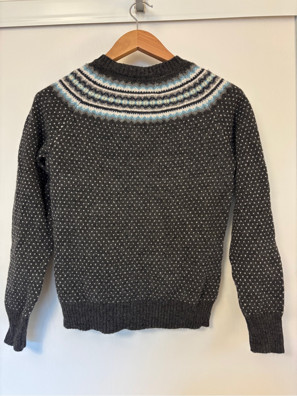Womens Birds Eye Sweater Size XL Cardigan Fair Isle Cottagecore Granola Wool - Picture 2 of 8